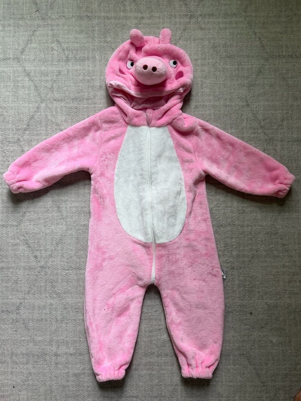 Toddler Piglet Costume for Halloween & Playwear / Pink Pig Jumpsuit (18-24M)